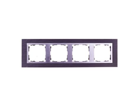 Simon 82 Ramka poczwórna pozioma kamień łupek/ ramka pośrednia aluminium mat 82947-63