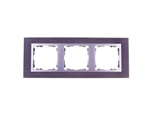 Simon 82 Ramka potrójna pozioma kamień łupek/ ramka pośrednia aluminium mat 82937-63