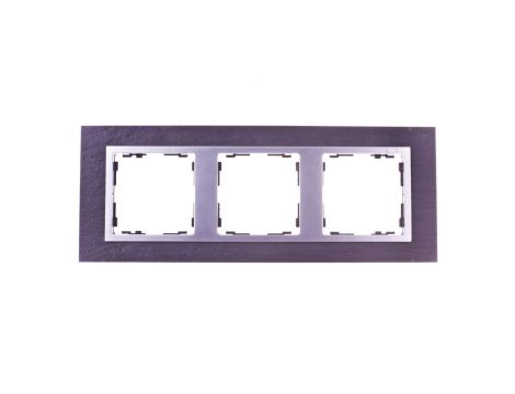 Simon 82 Ramka potrójna pozioma kamień łupek/ ramka pośrednia aluminium mat 82937-63