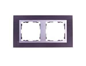 Simon 82 Ramka podwójna pozioma łupek/ ramka pośrednia aluminium mat 82927-63