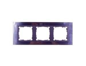 Simon 82 Ramka potrójna pozioma metalowa stal inox/ ramka pośrednia grafitowa 82837-37