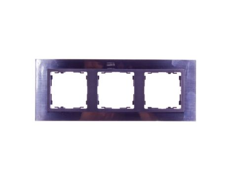 Simon 82 Ramka potrójna pozioma metalowa stal inox/ ramka pośrednia grafitowa 82837-37