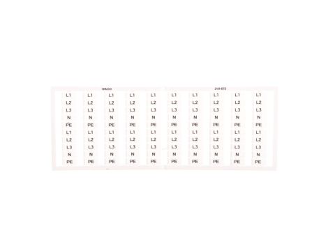 Oznaczniki WSB 20x L1 L2 L3 N PE, biały 249-672 /5szt./