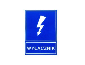 Tabliczka /znak informacyjny/ TZI 52X74S /WYŁĄCZNIK/ E04TZ-01041111500 /10szt./