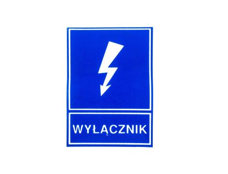 Tabliczka /znak informacyjny/ TZI 52X74S /WYŁĄCZNIK/ E04TZ-01041111500 /10szt./