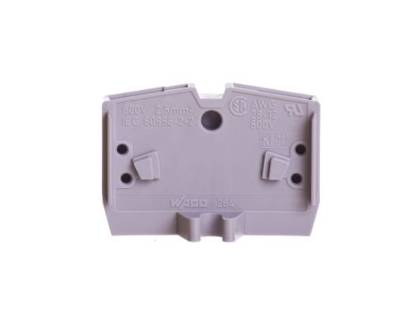 Złączka 2-przewodowa 2,5mm2 z mocowaniem śrubowym szara 264-301 /100szt./