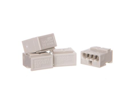 Szybkozłączka MIKRO 4x 0,6-0,8mm2 jasnoszara 243-304 /opak.100szt./