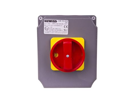Łącznik krzywkowy awaryjny 32A 2P ATEX Strefa 22(D) w puszce aluminiowej GW70474