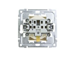 DANTE Gniazdo bryzgoszczelne z/u z przesłonami klapka transparentna krem 450339