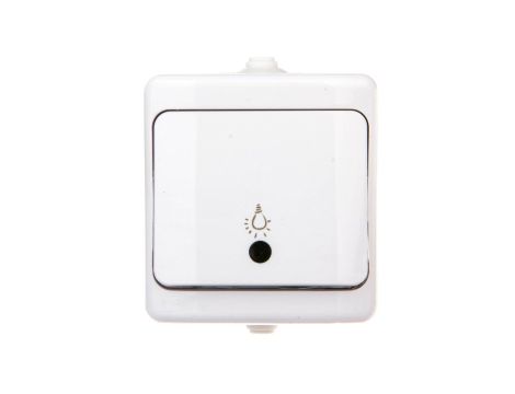 BRYZA Przycisk hermetyczny /światło/ podświetlany IP54 biały 190403 /20szt./