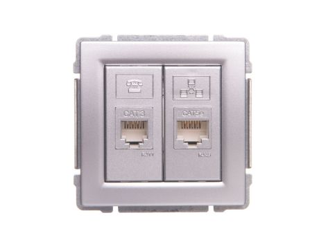 KOS66 Gniazdo teleinformatyczne RJ45 kat.5e nieekranowane + RJ11 aluminium 664069