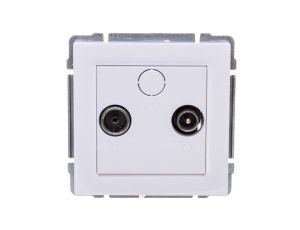 KOS66 Gniazdo antenowe RTV przelotowe 8dB białe 660474