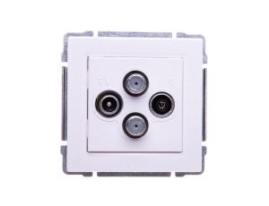 KOS66 Gniazdo antenowe podwójne TV/SAT/SAT białe 660478