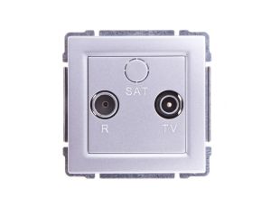 KOS66 Gniazdo antenowe RTV przelotowe 8dB aluminium 664074