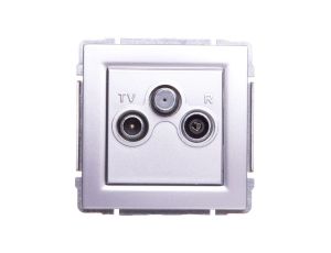 KOS66 Gniazdo antenowe RTV/SAT przelotowe 10dB aluminium 664077