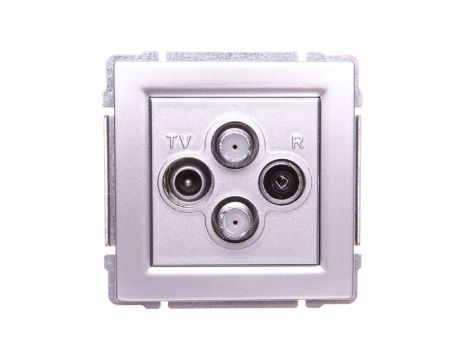 KOS66 Gniazdo antenowe podwójne TV/SAT/SAT aluminium 664078