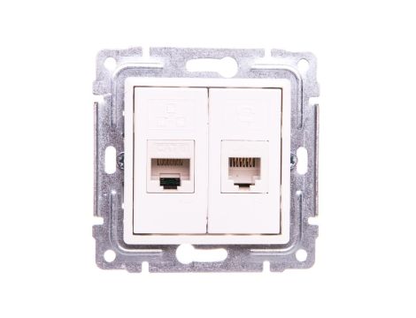 VENA Gniazdo teleinformatyczne RJ45 kat.5e nieekranowane + RJ11 białe 510469