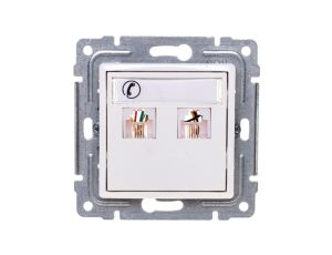 VENA Gniazdo telefoniczne podwójne 2xRJ11 białe 510464