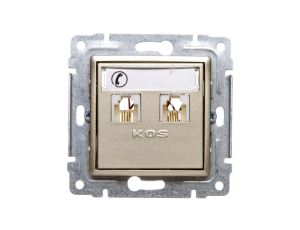 VENA Gniazdo telefoniczne podwójne 2xRJ11 satyna 515064