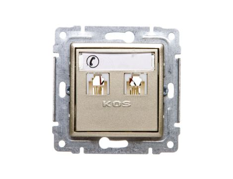 VENA Gniazdo telefoniczne podwójne 2xRJ11 satyna 515064