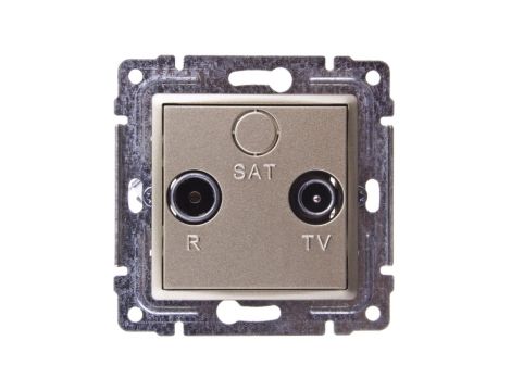 VENA Gniazdo antenowe RTV przelotowe 8dB satyna 515074