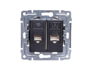 DANTE Gniazdo teleinformatyczne RJ45 kat.5e nieekranowane + RJ11 grafit 456069