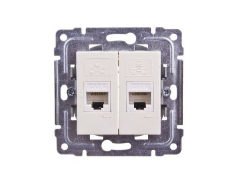 DANTE Gniazdo komputerowe podwójne 2xRJ45 kat.5e nieekranowane krem 450367