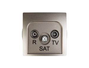 Simon Basic Gniazdo antenowe RD/TV/SAT przelotowe satynowe BMZAR-SAT10/P.01/29