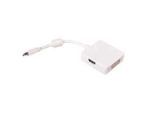 Kabel adapter miniDisplayPort 1.1a Typ miniDP/DP+HDMI+DVI-D, M/Ż biały 0,2m