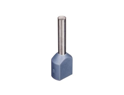 Końcówka tulejkowa izolowana TID 2x0,75mm2/10mm szara cynowana TID2x0,75L10x500 /500szt./