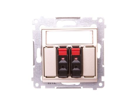 Simon 54 Gniazdo głośnikowe podwójne złoty mat DGL32.01/44