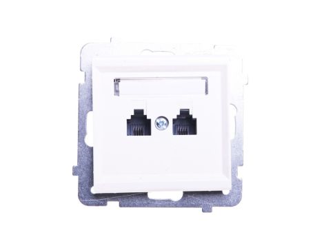 SONATA Gniazdo telefoniczne podwójne RJ11 równoległe ecru GPT-2RR/m/27