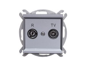SONATA Gniazdo antenowe RTV końcowe 2,5-3dB srebro mat GPA-RK/m/38