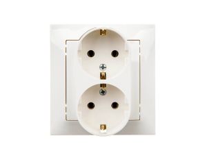 IMPRESJA Gniazdo podwójne z/u Schuko ecrue GP-2YS/27