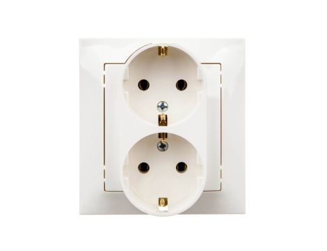 IMPRESJA Gniazdo podwójne z/u Schuko ecrue GP-2YS/27