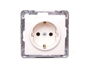 IMPRESJA Gniazdo pojedyncze z/u Schuko ecru GP-1YS/m/27