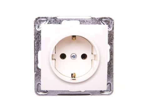 IMPRESJA Gniazdo pojedyncze z/u Schuko ecru GP-1YS/m/27