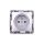 IMPRESJA Gniazdo pojedyncze z/u z przesłonami srebrne GP-1YZP/m/18