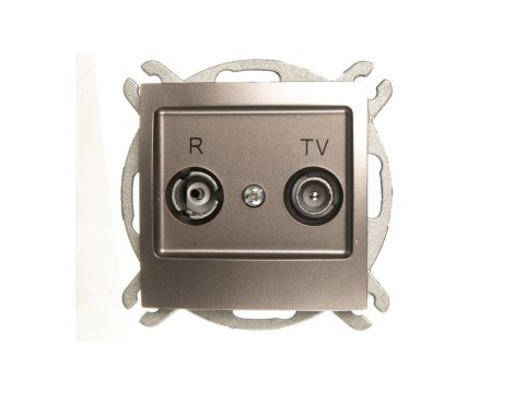 IMPRESJA Gniazdo antenowe RTV przelotowe 10dB tytan GPA-10YP/m/23