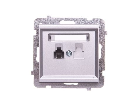 SONATA Gniazdo telefoniczne pojedyncze RJ11 srebro mat GPT-1R/m/38
