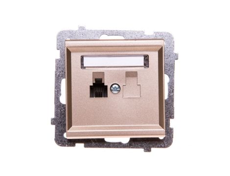 SONATA Gniazdo telefoniczne pojedyncze RJ11 szampański złoty GPT-1R/m/39