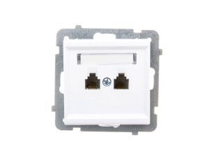 SONATA Gniazdo telefoniczne podwójne RJ11 niezależne białe GPT-2RN/m/00