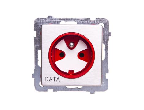 SONATA Gniazdo pojedyncze z/u DATA z kluczem stal inox GP-1RMZK/m/37