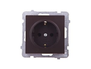SONATA Gniazdo pojedyncze z/u Schuko czekoladowy metalik GP-1RS/m/40