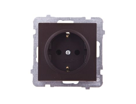 SONATA Gniazdo pojedyncze z/u Schuko czekoladowy metalik GP-1RS/m/40