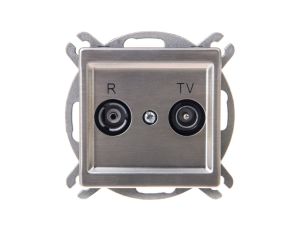 SONATA Gniazdo antenowe RTV przelotowe 14dB stal inox GPA-14RMP/m/37