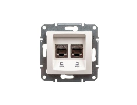 Sedna Gniazdo komputerowe podwójne RJ45 kat.5e STP kremowe SDN4600123