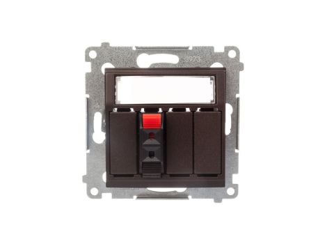 Simon 54 Gniazdo głośnikowe pojedyncze z polem opisowym brąz mat DGL31.01/46