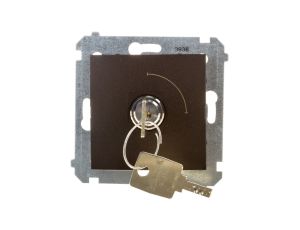 Simon 54 Łącznik na kluczyk pojedynczy dwupozycyjny 0-I brąz mat DW1K.01/46