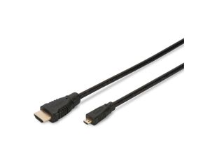 Kabel połączeniowy microHDMI Highspeed 1.4 Eth. GOLD Typ HDMI A/HDMI D, M/M czarny 1m AK-330109-010-S AK-330109-010-S